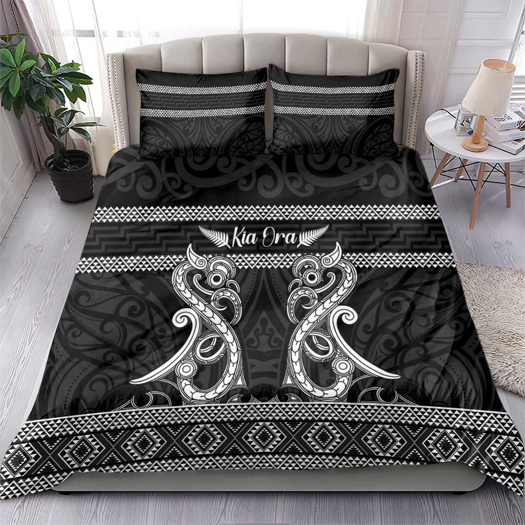 Kia Ora New Zealand Bedding Set Maori Language Week Pango Taniko Motif - Vibe Hoodie