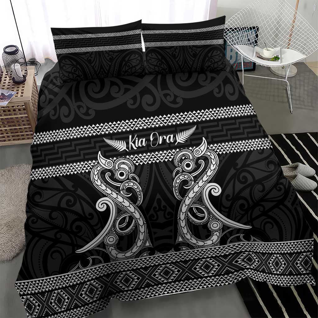 Kia Ora New Zealand Bedding Set Maori Language Week Pango Taniko Motif - Vibe Hoodie