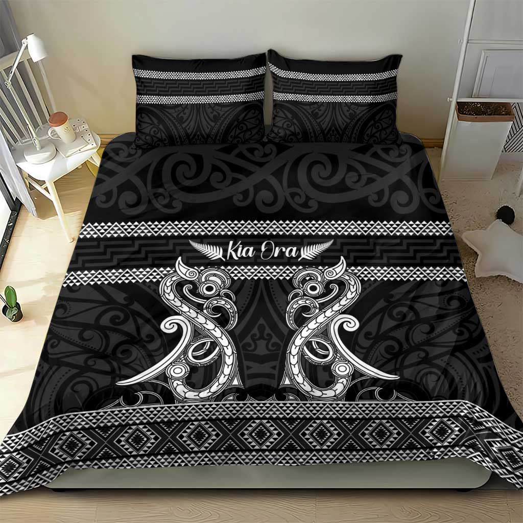 Kia Ora New Zealand Bedding Set Maori Language Week Pango Taniko Motif - Vibe Hoodie