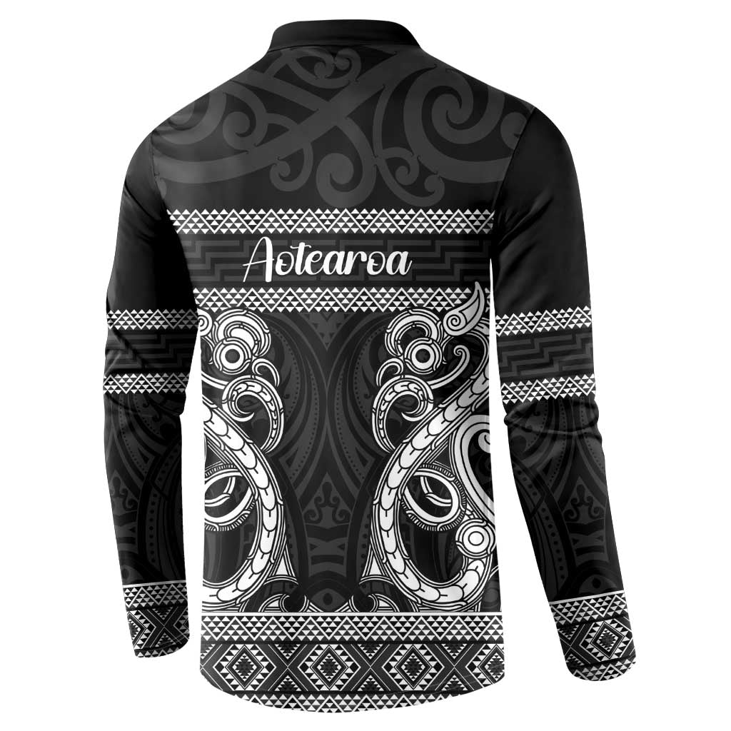 Kia Ora New Zealand Button Sweatshirt Maori Language Week Pango Taniko Motif - Vibe Hoodie