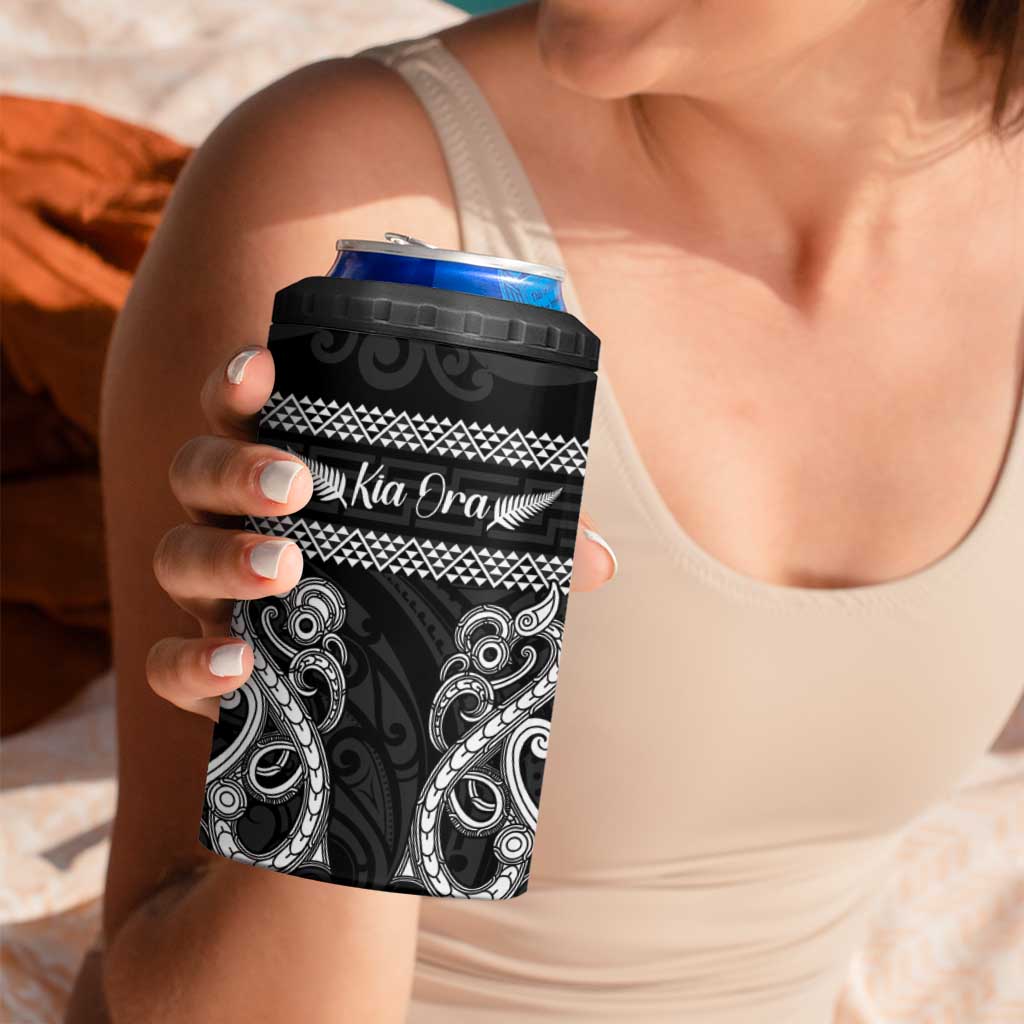 Kia Ora New Zealand 4 in 1 Can Cooler Tumbler Maori Language Week Pango Taniko Motif - Vibe Hoodie