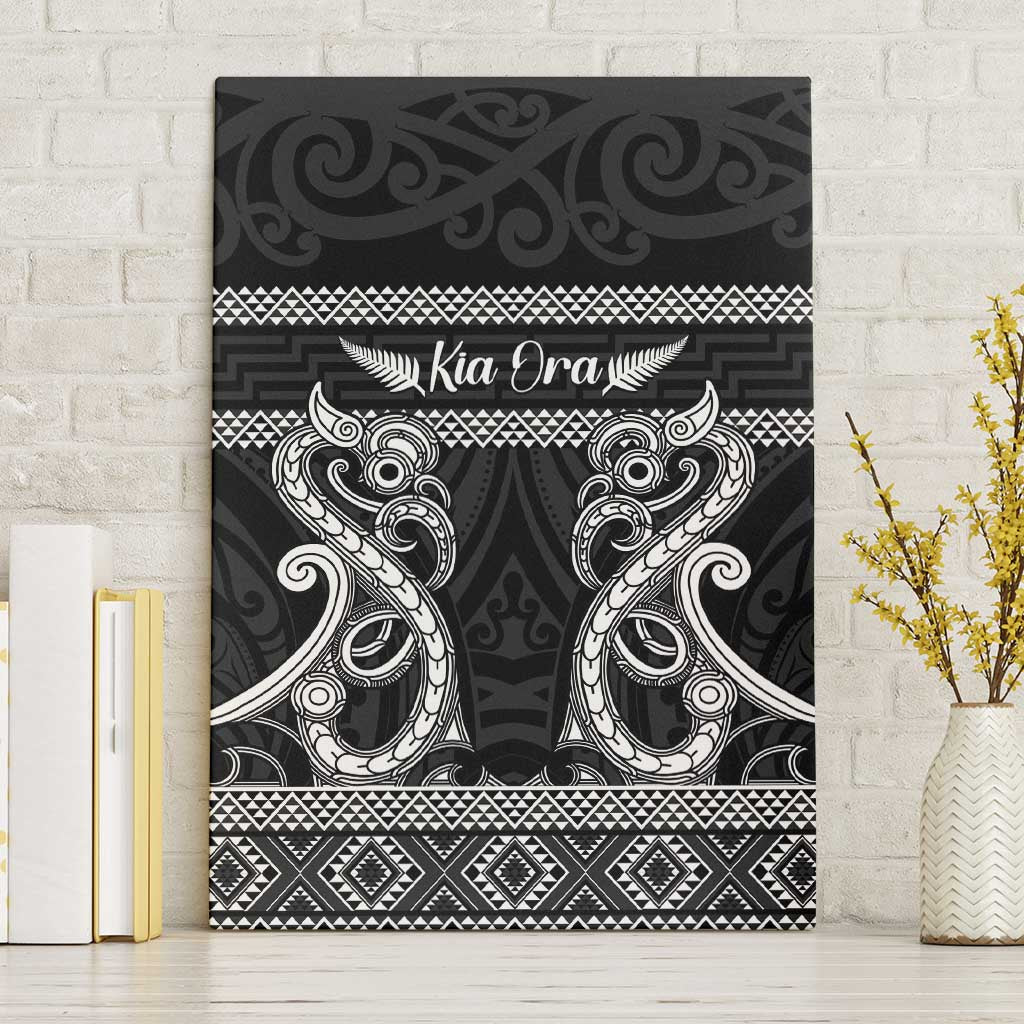 Kia Ora New Zealand Canvas Wall Art Maori Language Week Pango Taniko Motif - Vibe Hoodie