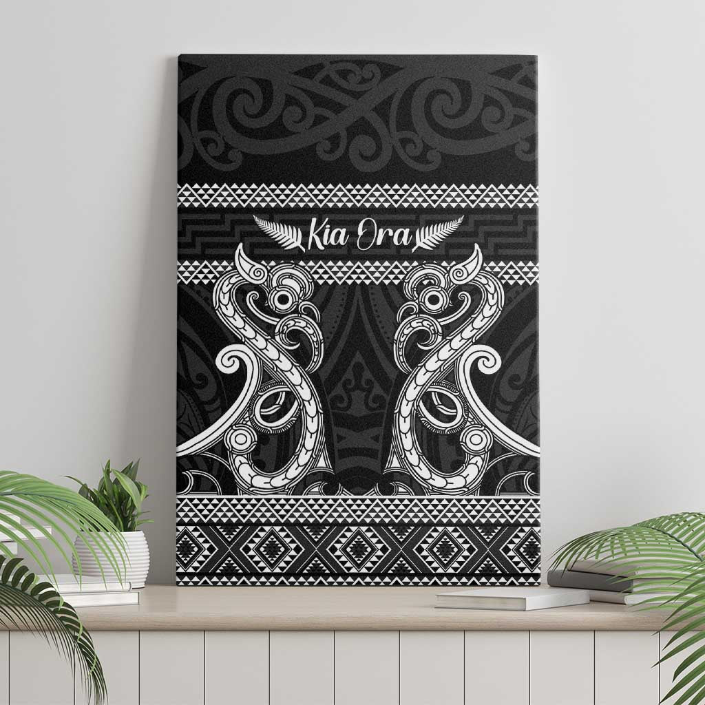 Kia Ora New Zealand Canvas Wall Art Maori Language Week Pango Taniko Motif - Vibe Hoodie