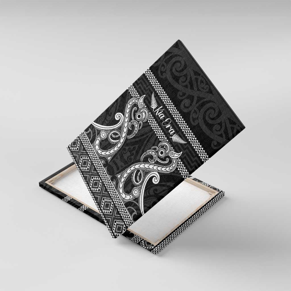 Kia Ora New Zealand Canvas Wall Art Maori Language Week Pango Taniko Motif - Vibe Hoodie
