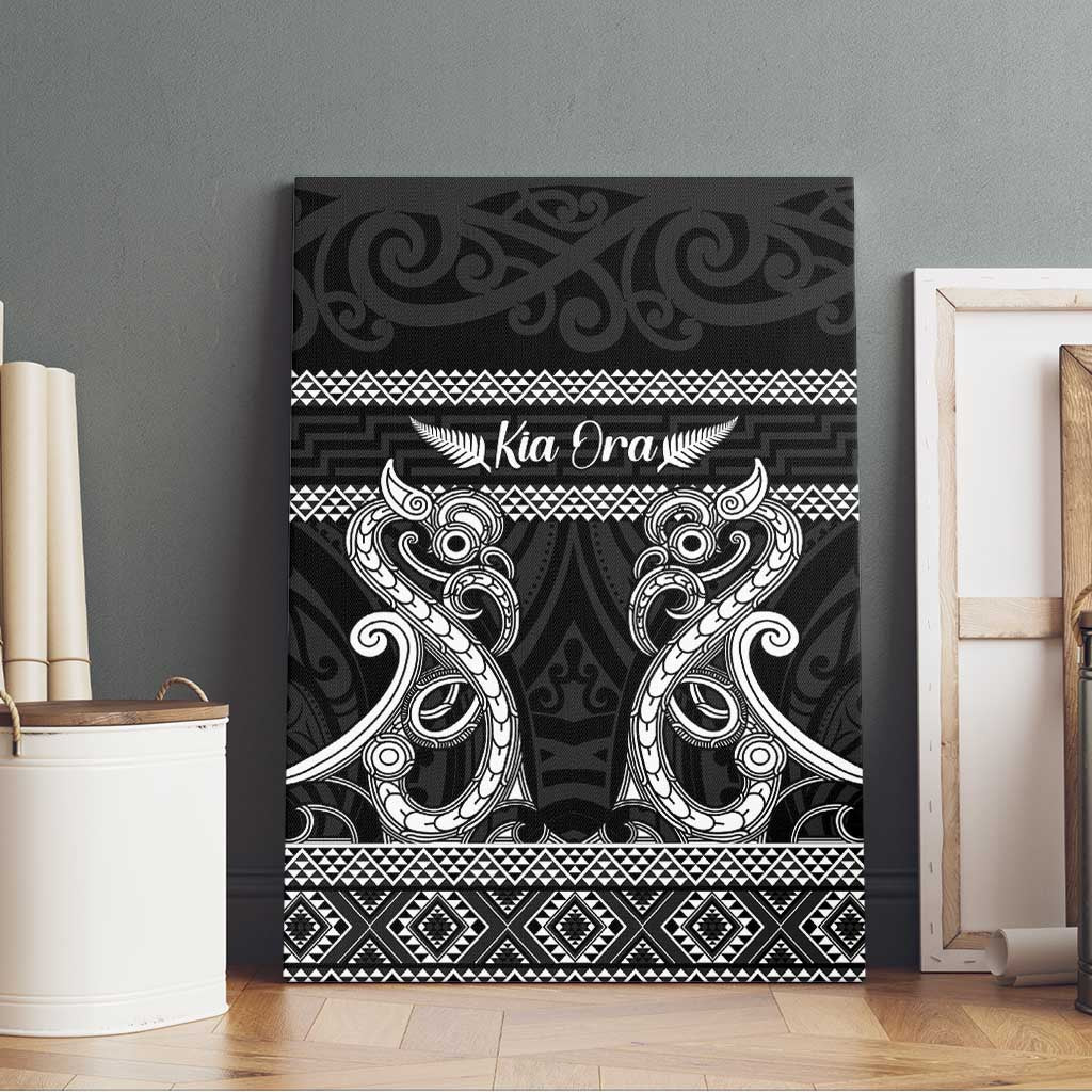 Kia Ora New Zealand Canvas Wall Art Maori Language Week Pango Taniko Motif - Vibe Hoodie