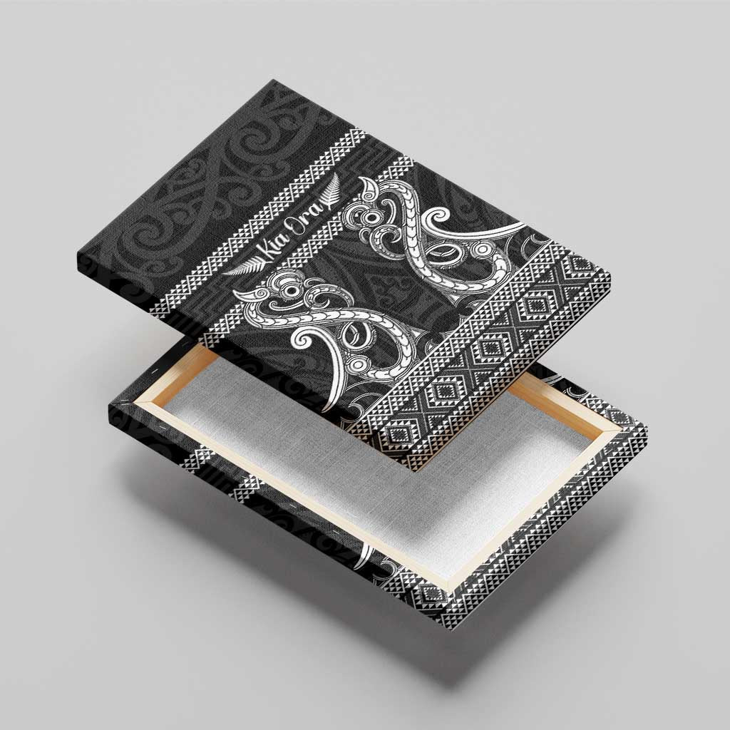 Kia Ora New Zealand Canvas Wall Art Maori Language Week Pango Taniko Motif - Vibe Hoodie