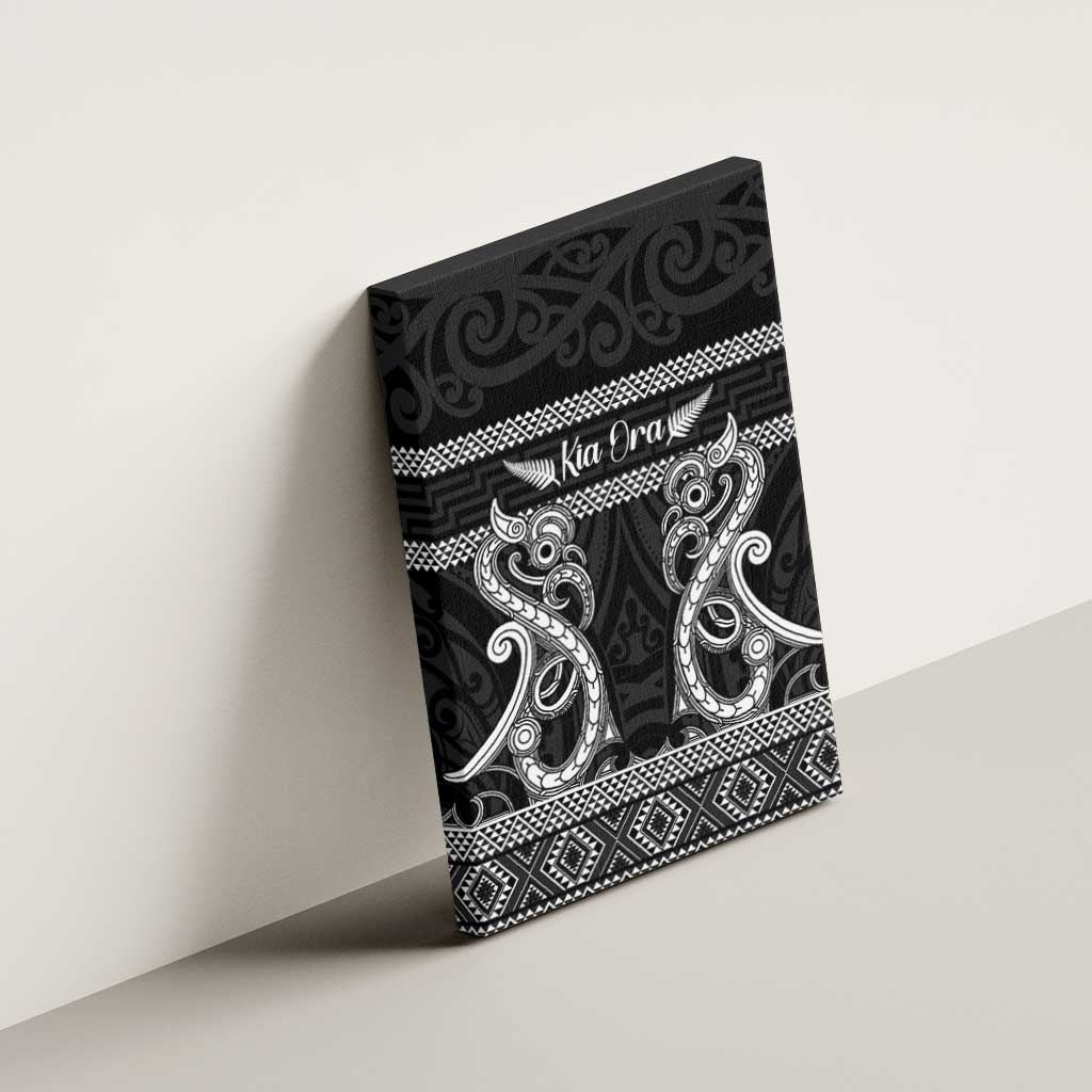 Kia Ora New Zealand Canvas Wall Art Maori Language Week Pango Taniko Motif - Vibe Hoodie
