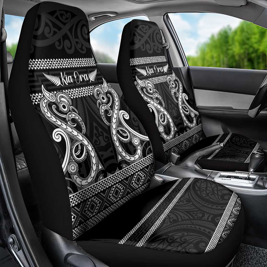 Kia Ora New Zealand Car Seat Cover Maori Language Week Pango Taniko Motif - Vibe Hoodie