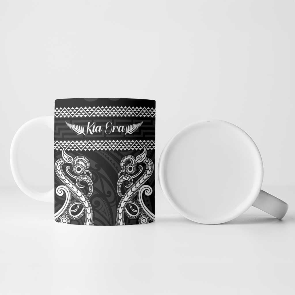 Kia Ora New Zealand Ceramic Mug Maori Language Week Pango Taniko Motif - Vibe Hoodie