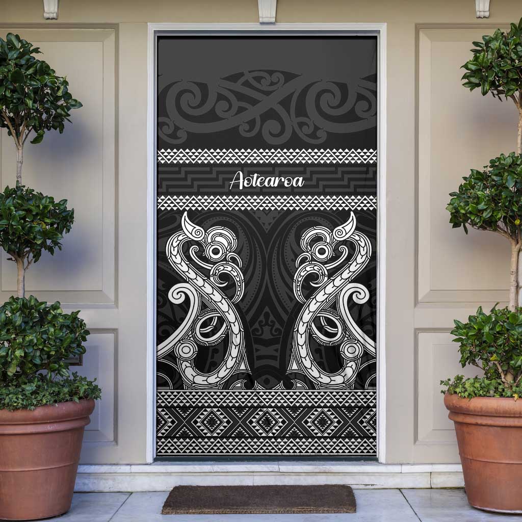 Kia Ora New Zealand Door Cover Maori Language Week Pango Taniko Motif - Vibe Hoodie