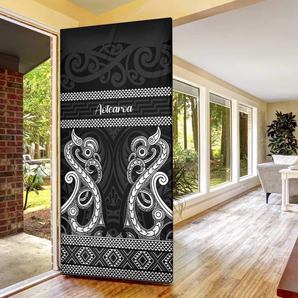Kia Ora New Zealand Door Cover Maori Language Week Pango Taniko Motif - Vibe Hoodie