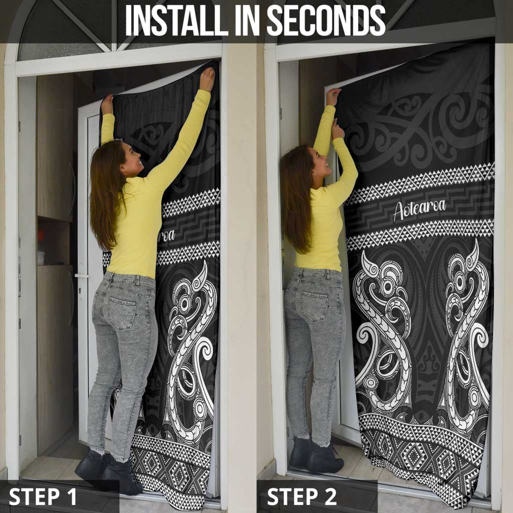 Kia Ora New Zealand Door Cover Maori Language Week Pango Taniko Motif - Vibe Hoodie