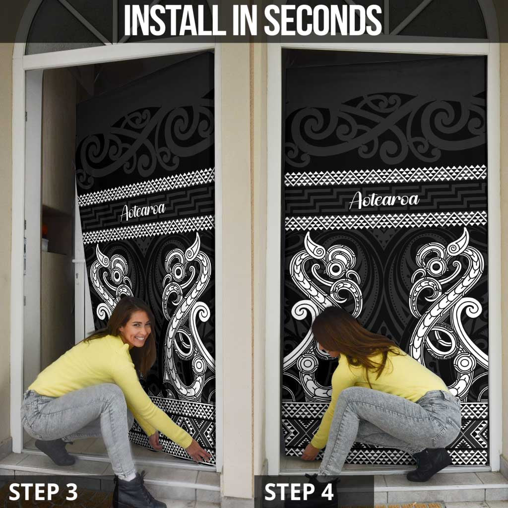 Kia Ora New Zealand Door Cover Maori Language Week Pango Taniko Motif - Vibe Hoodie