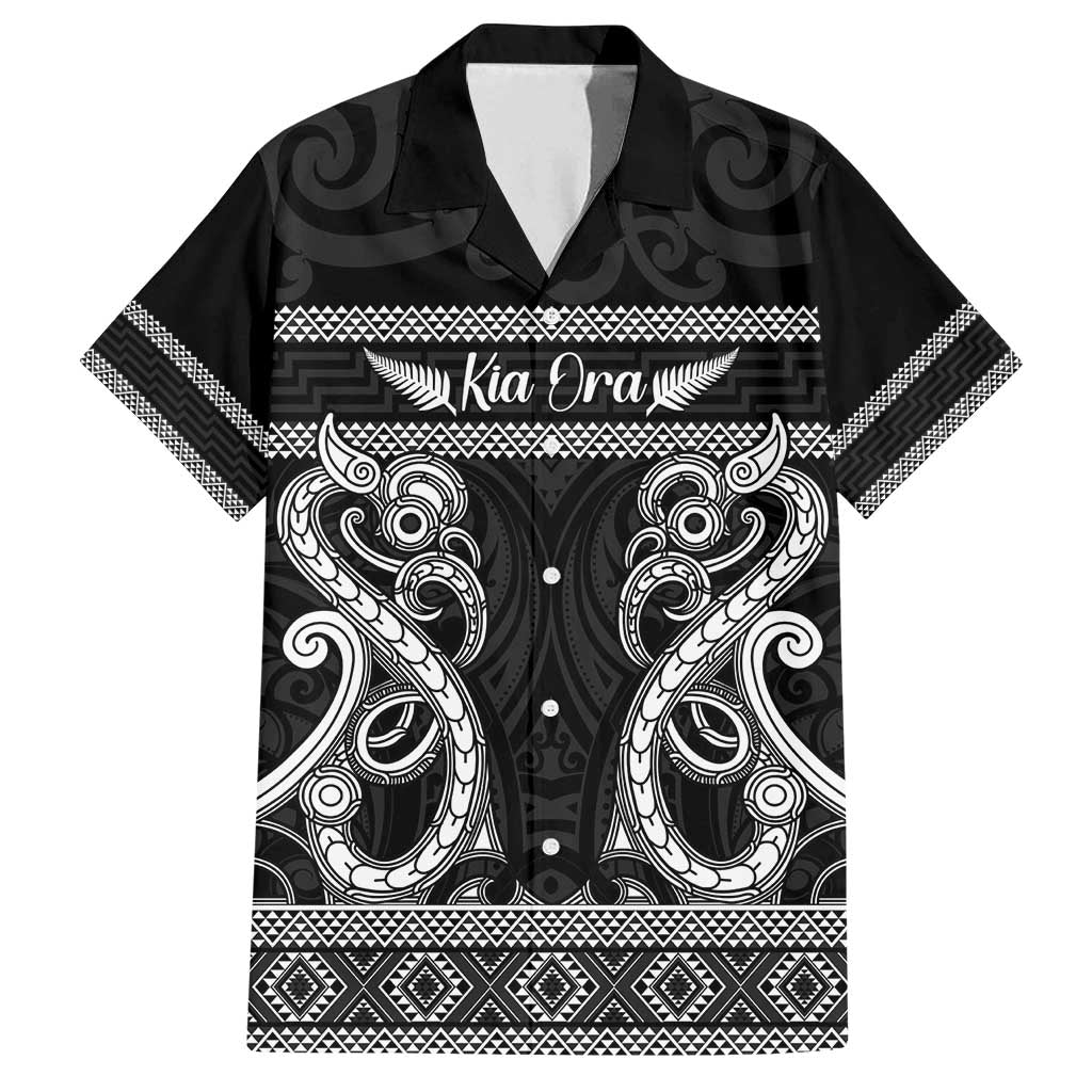Kia Ora New Zealand Family Matching Long Sleeve Bodycon Dress and Hawaiian Shirt Maori Language Week Pango Taniko Motif - Vibe Hoodie