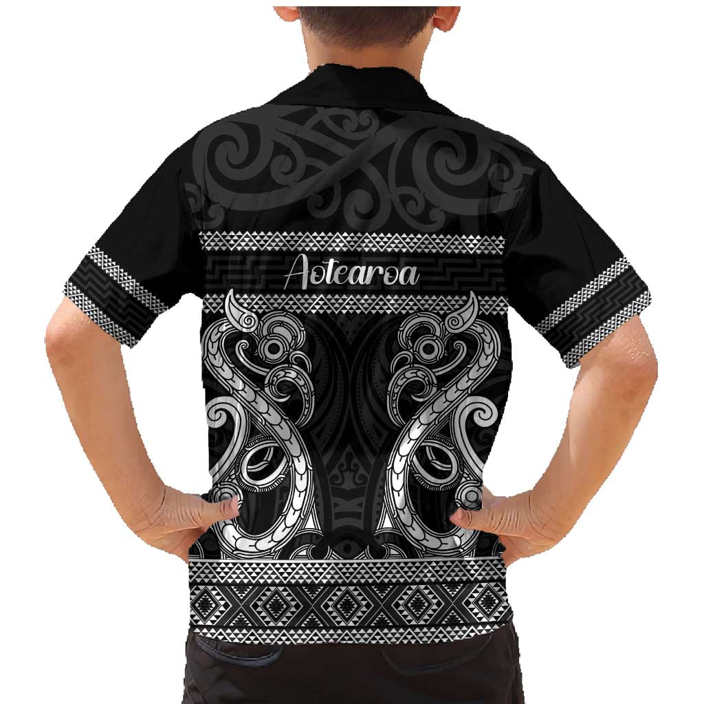 Kia Ora New Zealand Family Matching Mermaid Dress and Hawaiian Shirt Maori Language Week Pango Taniko Motif - Vibe Hoodie