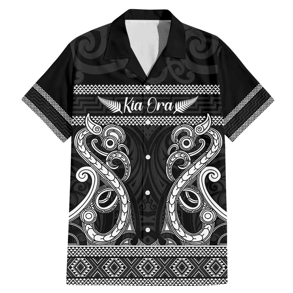 Kia Ora New Zealand Family Matching Mermaid Dress and Hawaiian Shirt Maori Language Week Pango Taniko Motif - Vibe Hoodie