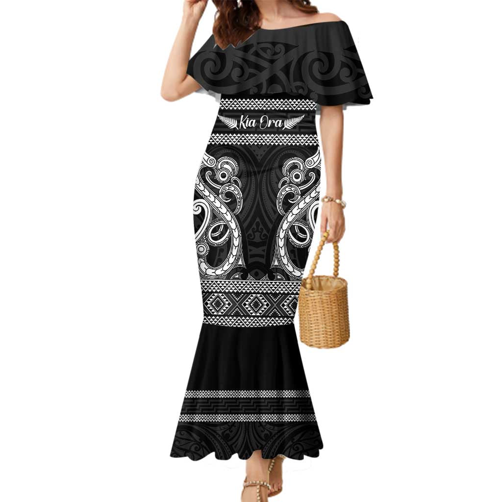 Kia Ora New Zealand Family Matching Mermaid Dress and Hawaiian Shirt Maori Language Week Pango Taniko Motif - Vibe Hoodie