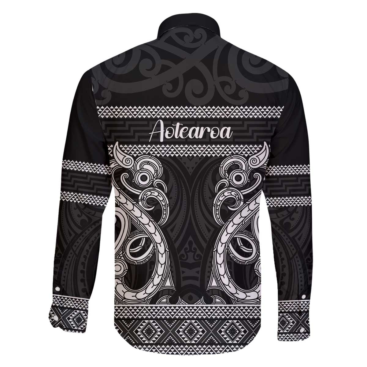 Kia Ora New Zealand Family Matching Off The Shoulder Long Sleeve Dress and Hawaiian Shirt Maori Language Week Pango Taniko Motif - Vibe Hoodie