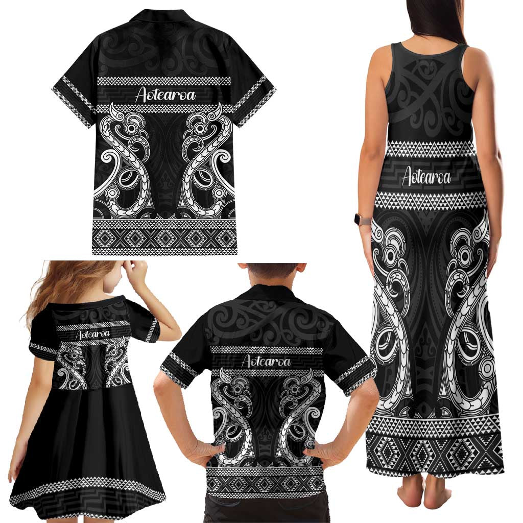 Kia Ora New Zealand Family Matching Tank Maxi Dress and Hawaiian Shirt Maori Language Week Pango Taniko Motif - Vibe Hoodie