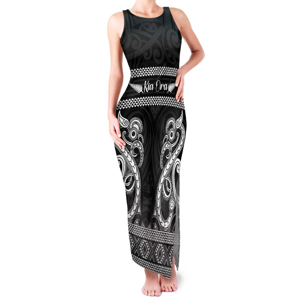 Kia Ora New Zealand Family Matching Tank Maxi Dress and Hawaiian Shirt Maori Language Week Pango Taniko Motif - Vibe Hoodie