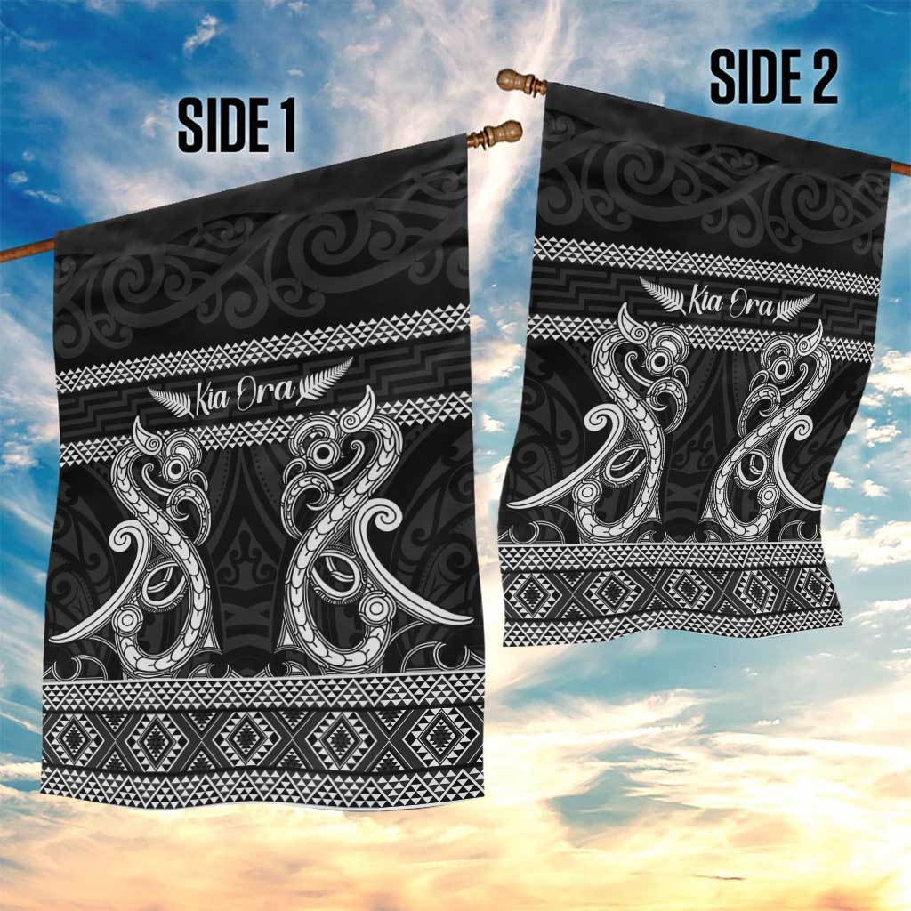 Kia Ora New Zealand Garden Flag Maori Language Week Pango Taniko Motif - Vibe Hoodie