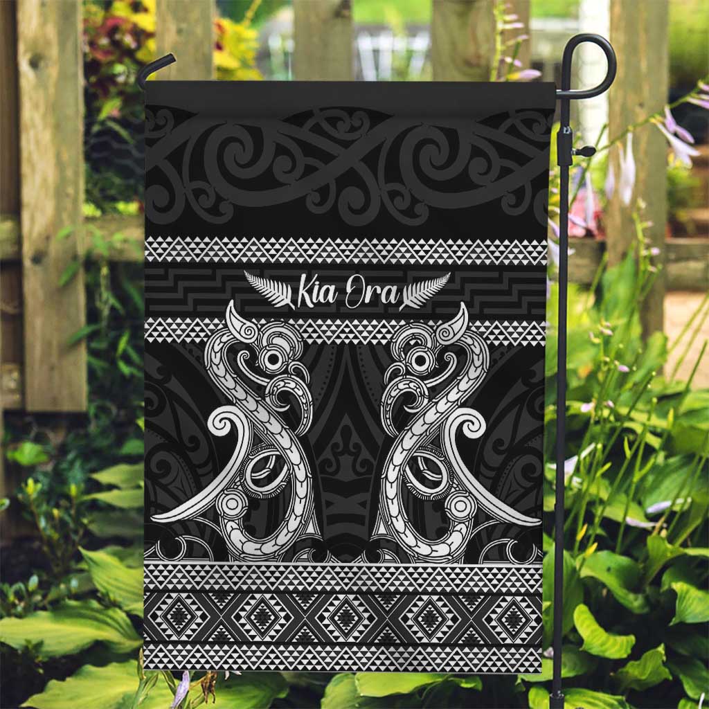 Kia Ora New Zealand Garden Flag Maori Language Week Pango Taniko Motif - Vibe Hoodie