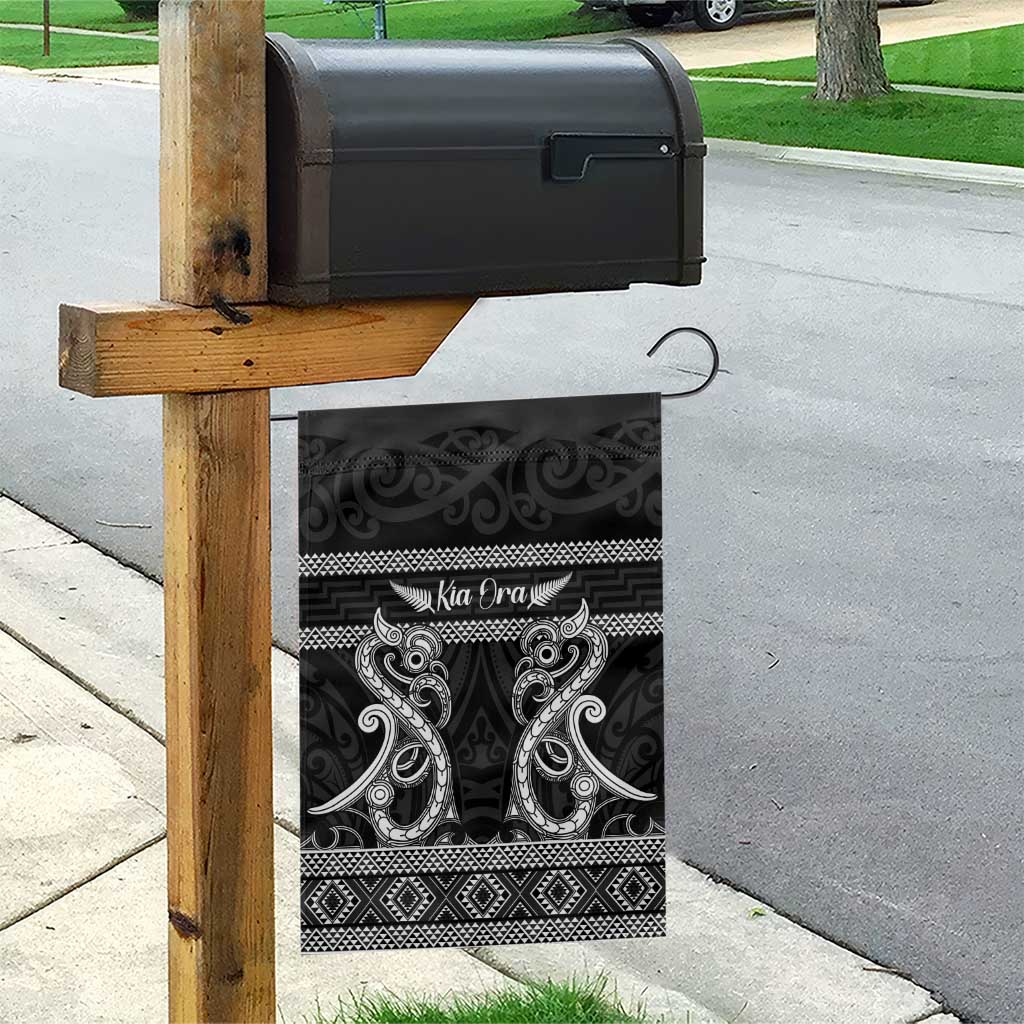 Kia Ora New Zealand Garden Flag Maori Language Week Pango Taniko Motif - Vibe Hoodie