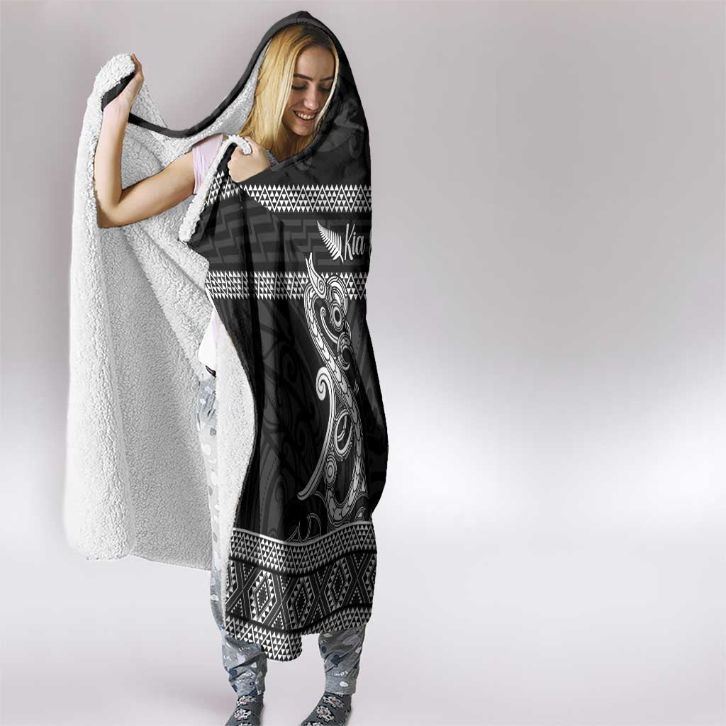 Kia Ora New Zealand Hooded Blanket Maori Language Week Pango Taniko Motif - Vibe Hoodie