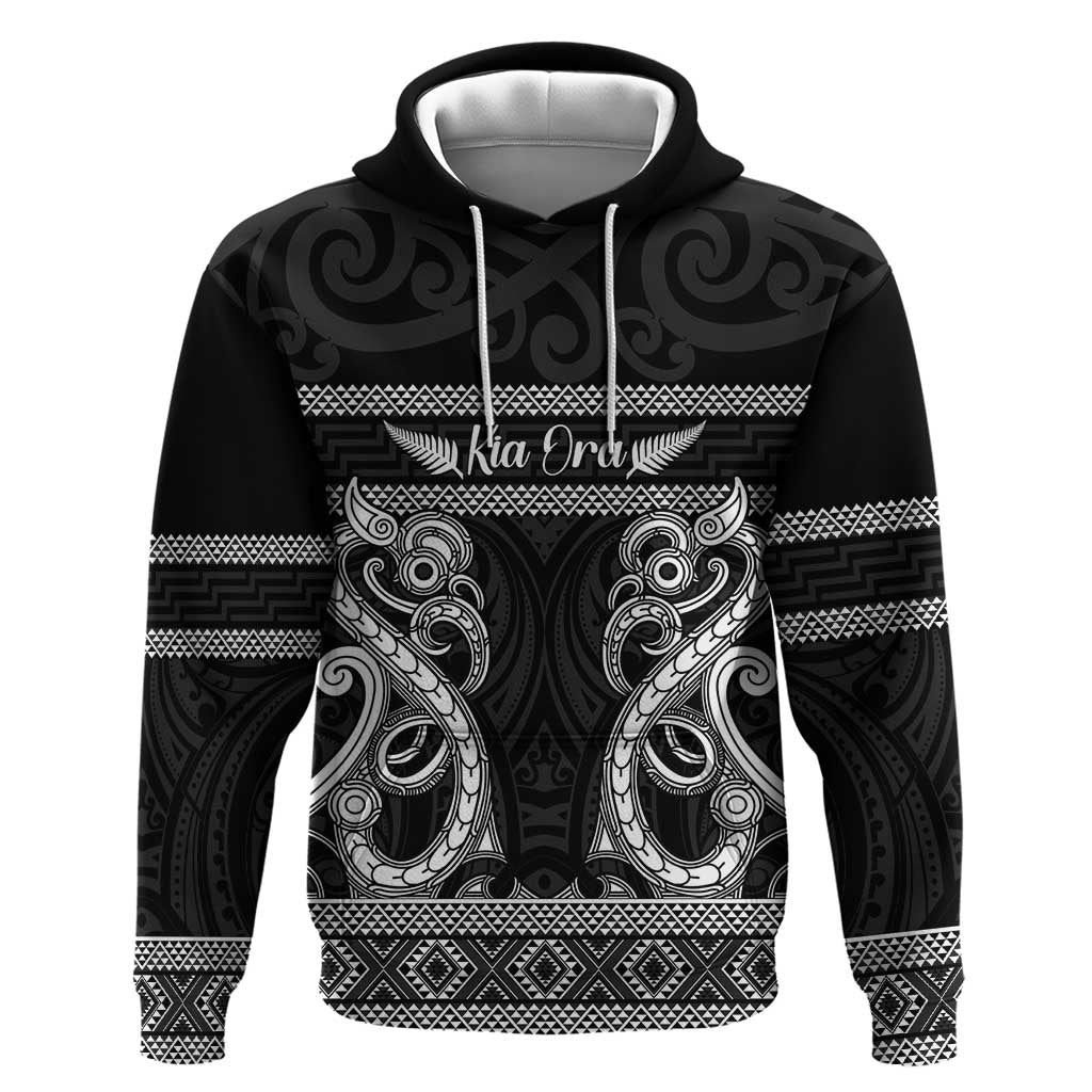Kia Ora New Zealand Hoodie Maori Language Week Pango Taniko Motif - Vibe Hoodie
