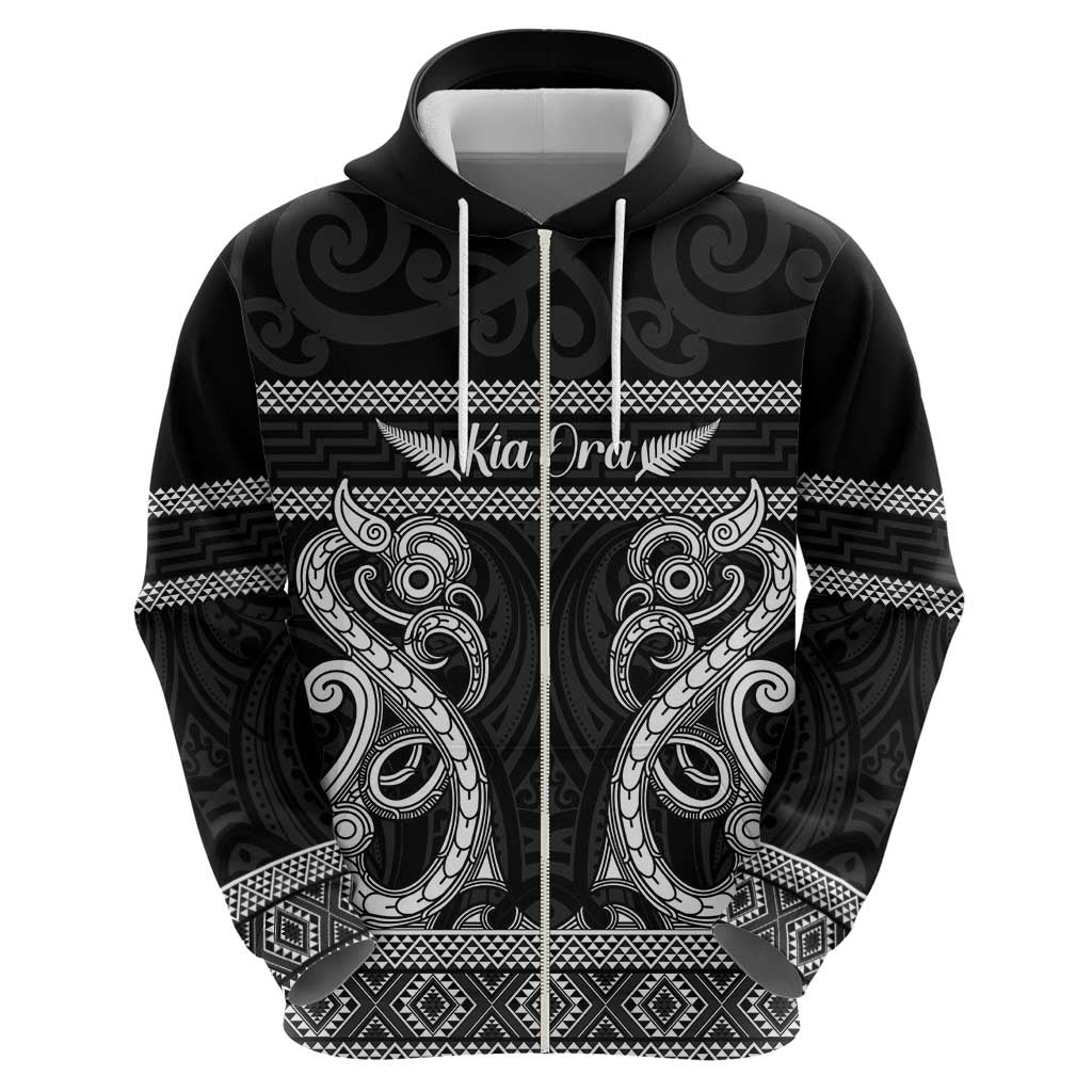Kia Ora New Zealand Hoodie Maori Language Week Pango Taniko Motif - Vibe Hoodie