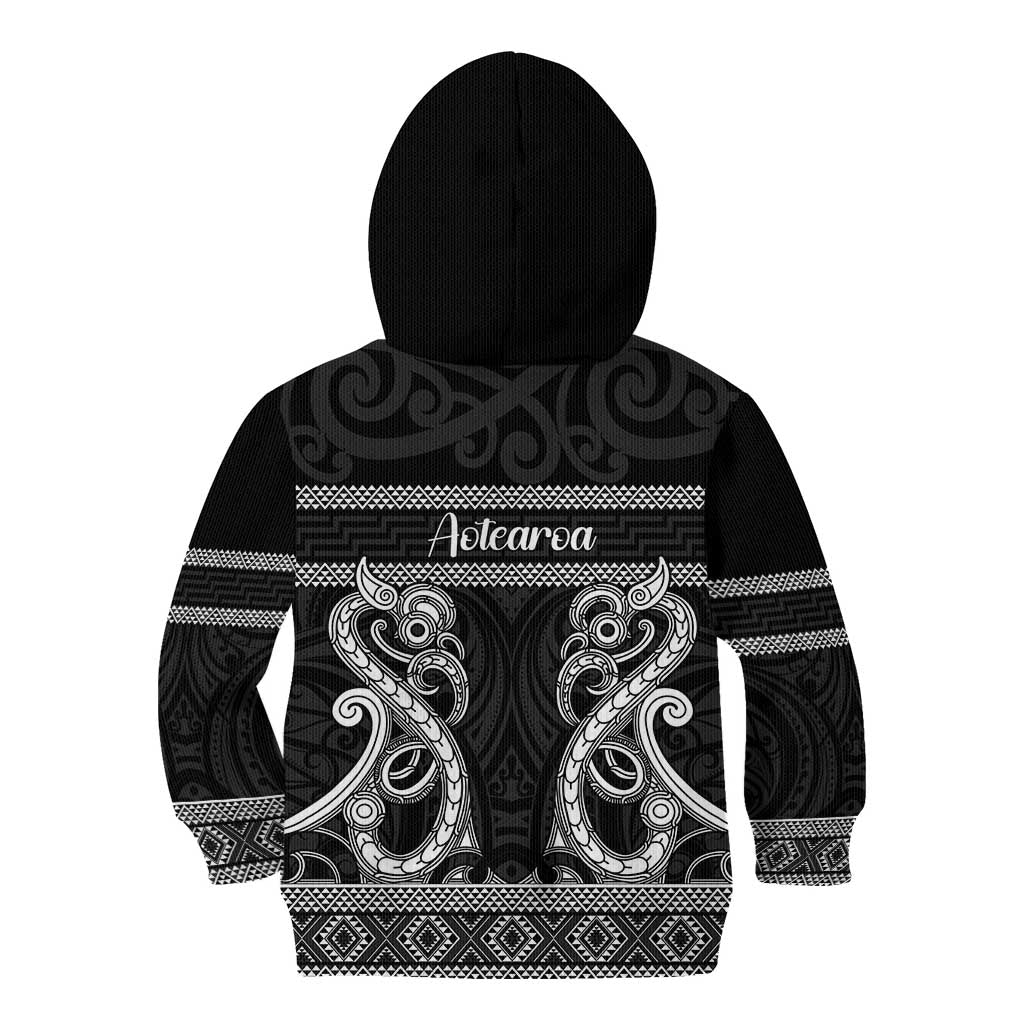 Kia Ora New Zealand Kid Hoodie Maori Language Week Pango Taniko Motif - Vibe Hoodie