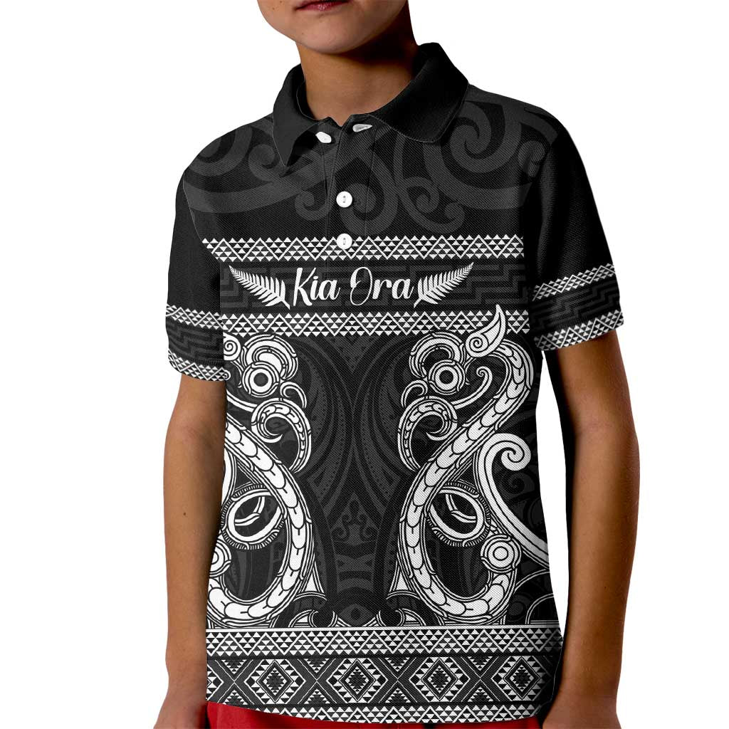 Kia Ora New Zealand Kid Polo Shirt Maori Language Week Pango Taniko Motif - Vibe Hoodie