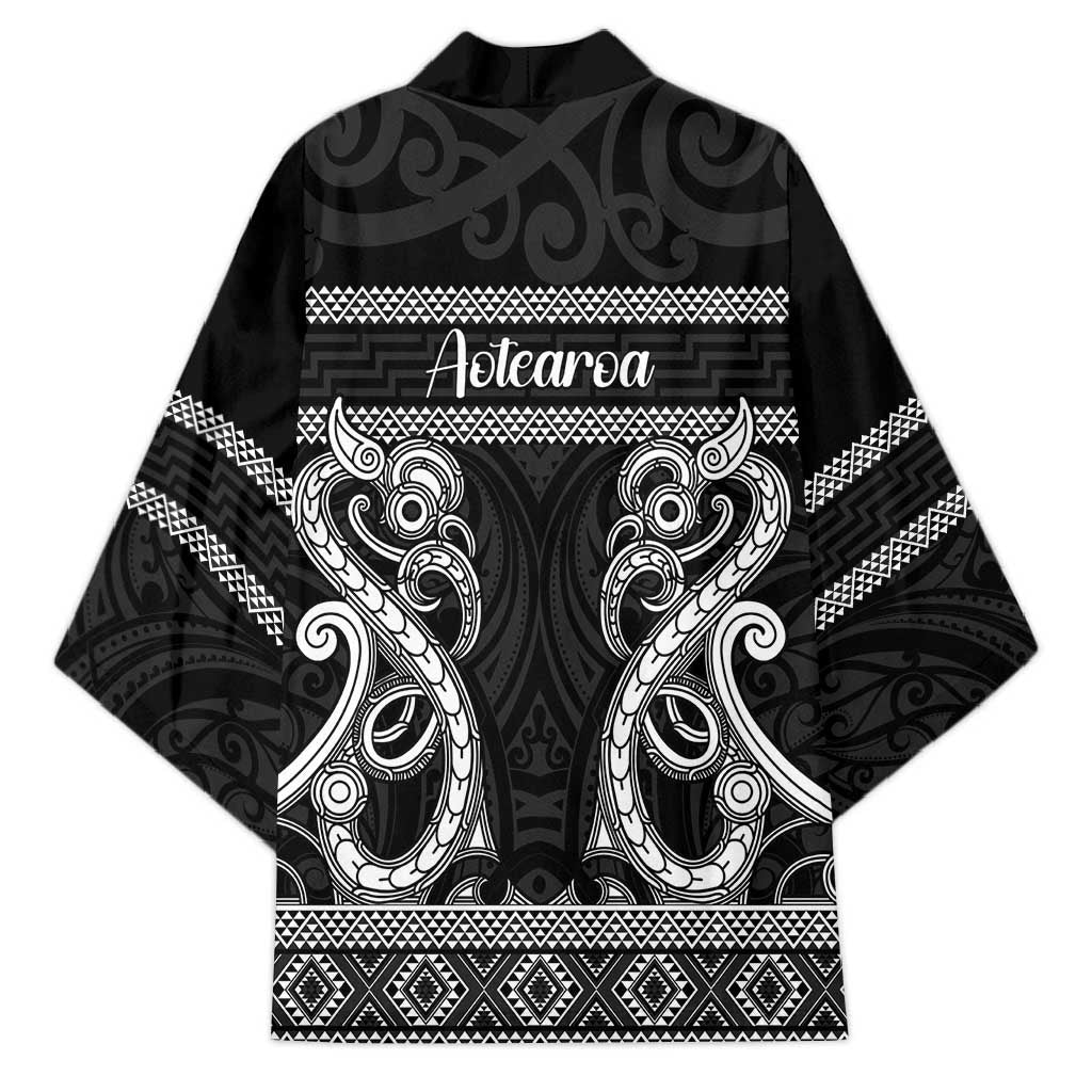 Kia Ora New Zealand Kimono Maori Language Week Pango Taniko Motif - Vibe Hoodie