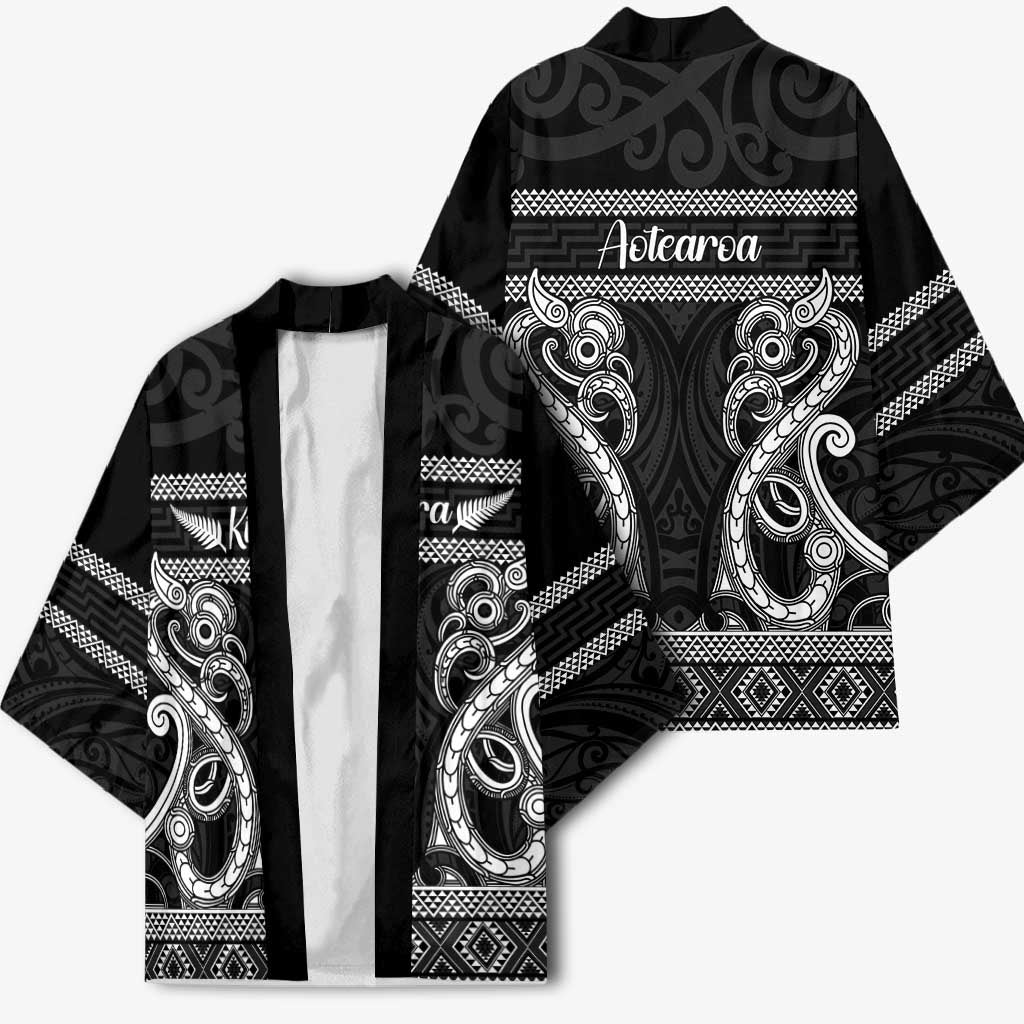 Kia Ora New Zealand Kimono Maori Language Week Pango Taniko Motif - Vibe Hoodie