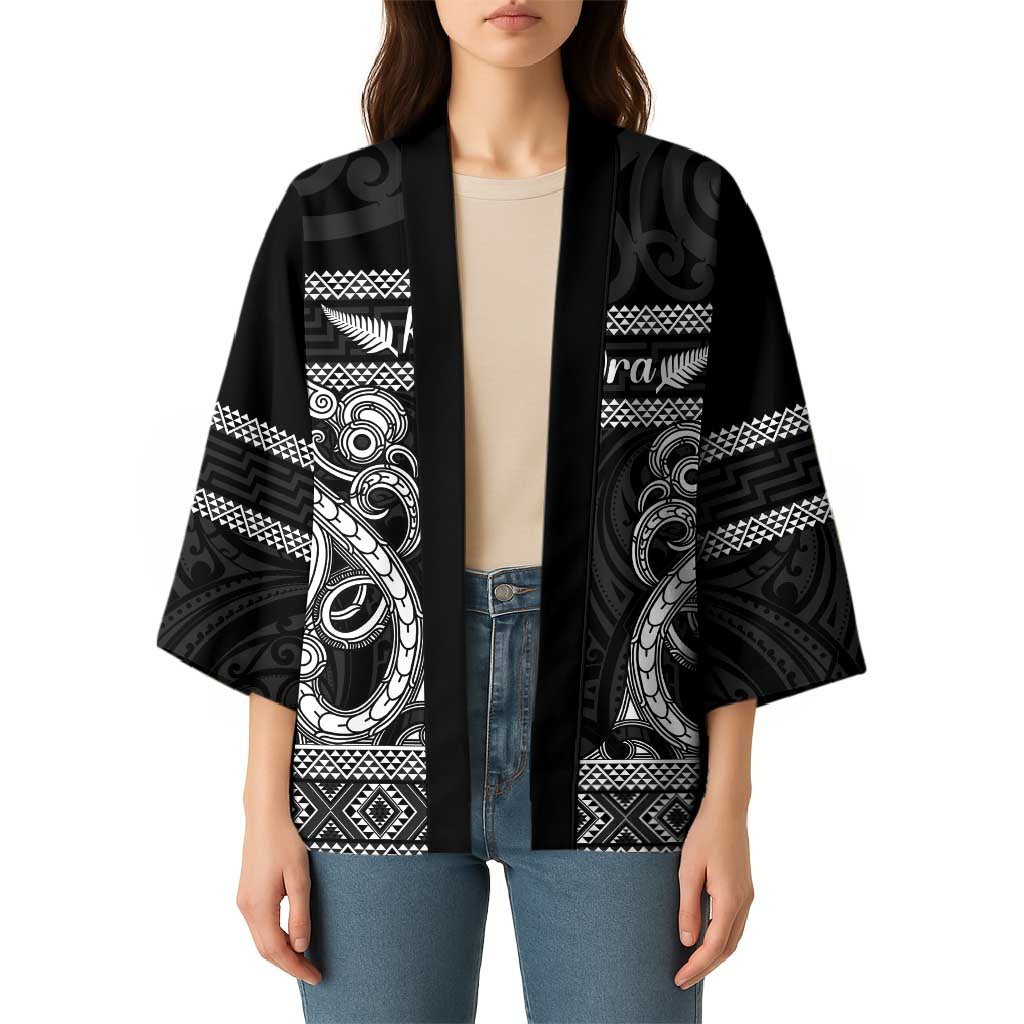 Kia Ora New Zealand Kimono Maori Language Week Pango Taniko Motif - Vibe Hoodie