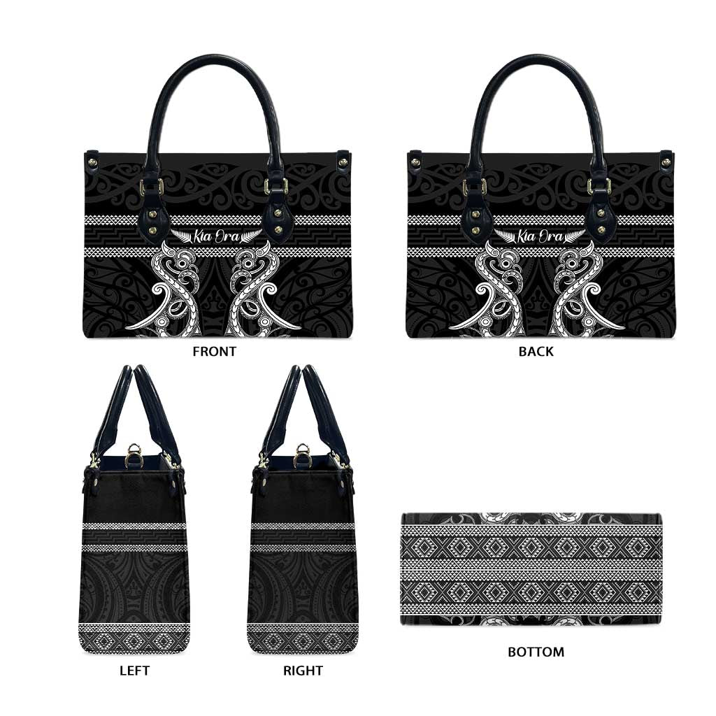 Kia Ora New Zealand Leather Bag Maori Language Week Pango Taniko Motif - Vibe Hoodie