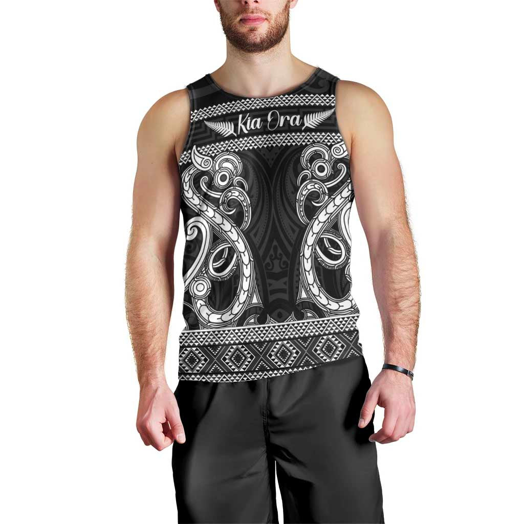 Kia Ora New Zealand Men Tank Top Maori Language Week Pango Taniko Motif - Vibe Hoodie
