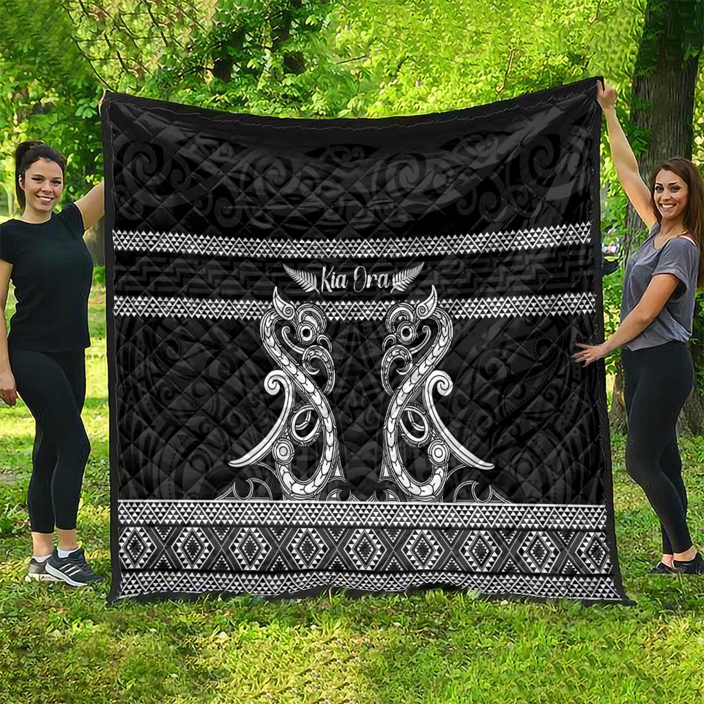 Kia Ora New Zealand Quilt Maori Language Week Pango Taniko Motif - Vibe Hoodie