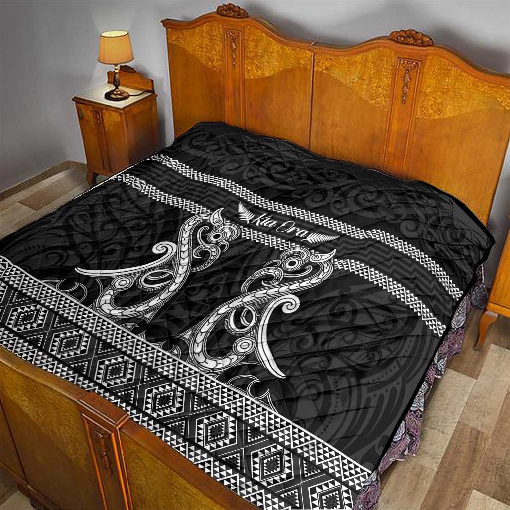 Kia Ora New Zealand Quilt Maori Language Week Pango Taniko Motif - Vibe Hoodie