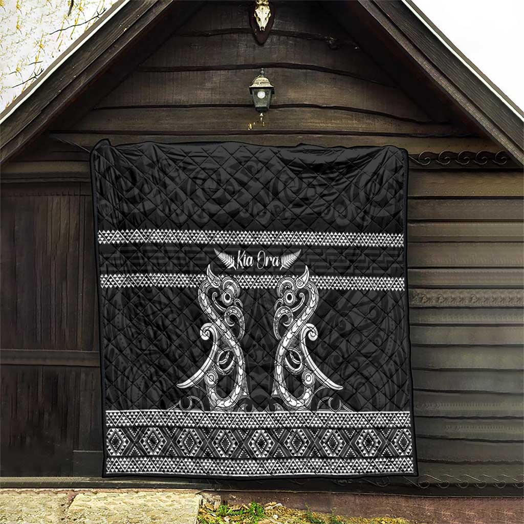 Kia Ora New Zealand Quilt Maori Language Week Pango Taniko Motif - Vibe Hoodie