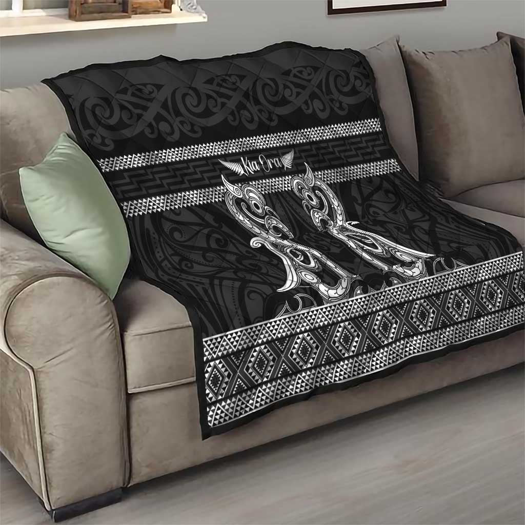 Kia Ora New Zealand Quilt Maori Language Week Pango Taniko Motif - Vibe Hoodie