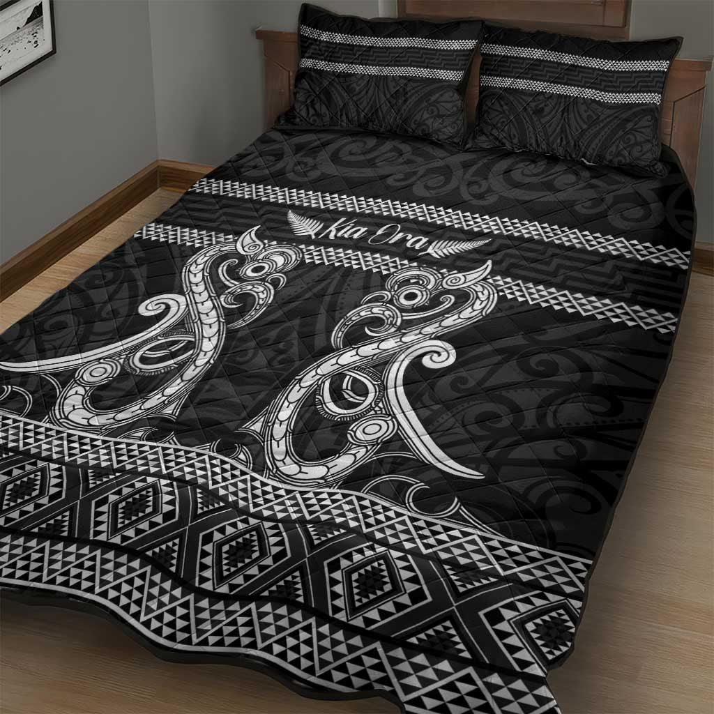 Kia Ora New Zealand Quilt Bed Set Maori Language Week Pango Taniko Motif - Vibe Hoodie
