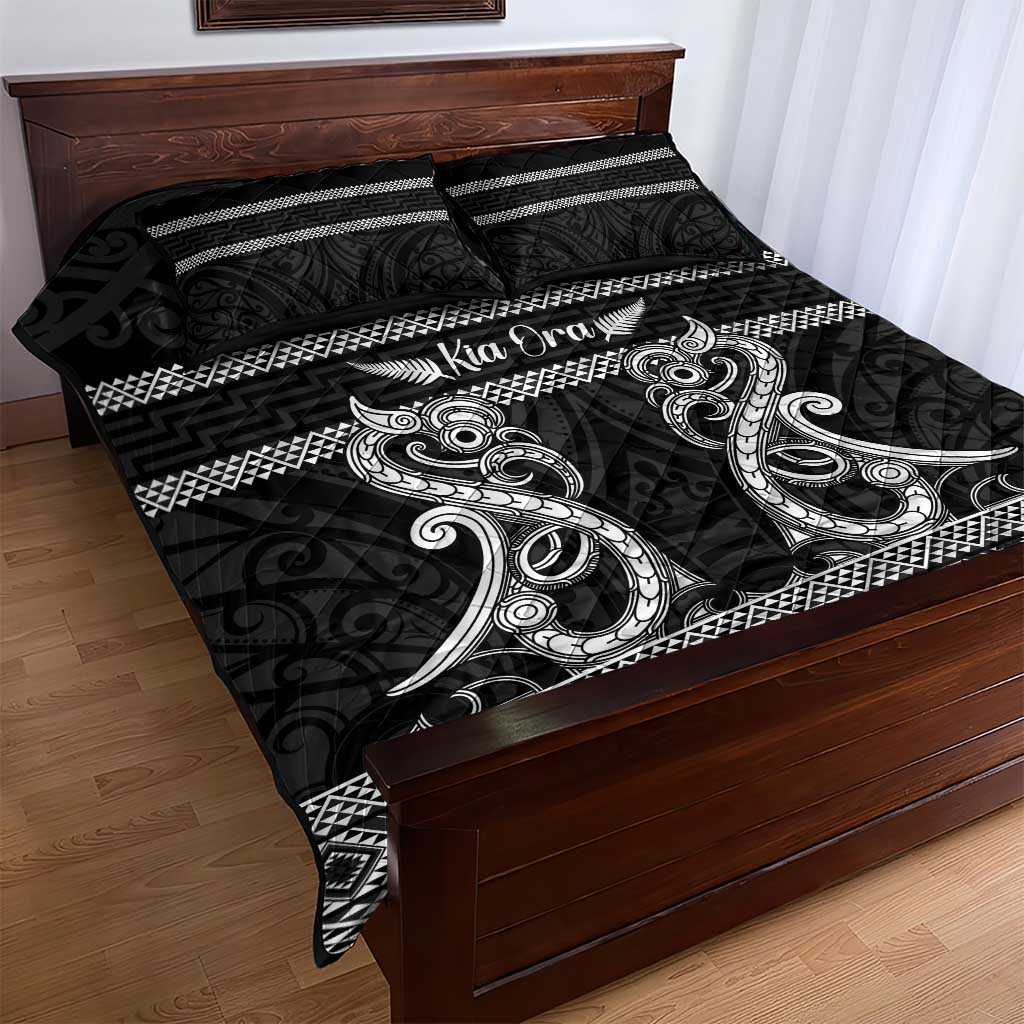 Kia Ora New Zealand Quilt Bed Set Maori Language Week Pango Taniko Motif - Vibe Hoodie