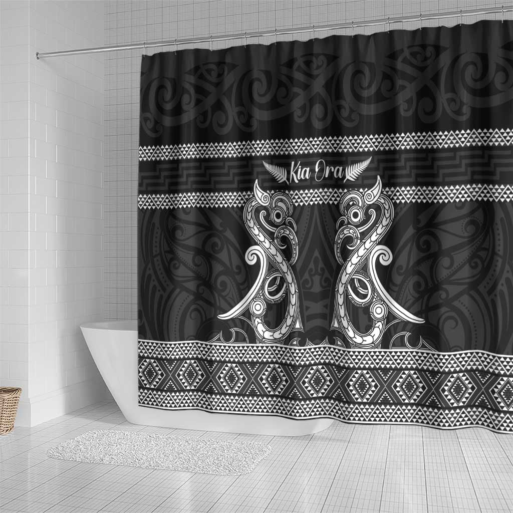 Kia Ora New Zealand Shower Curtain Maori Language Week Pango Taniko Motif - Vibe Hoodie
