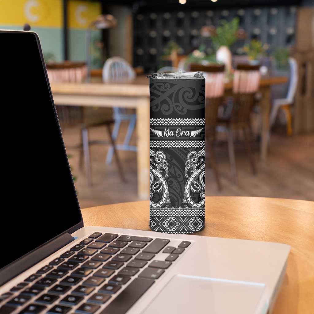 Kia Ora New Zealand Skinny Tumbler Maori Language Week Pango Taniko Motif - Vibe Hoodie