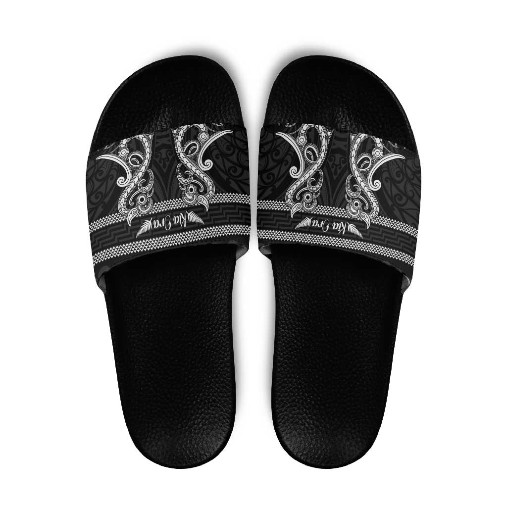 Kia Ora New Zealand Slide Sandals Maori Language Week Pango Taniko Motif - Vibe Hoodie