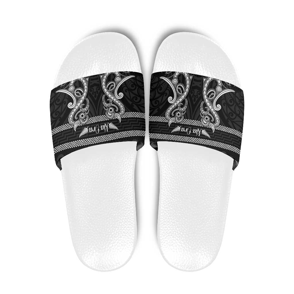 Kia Ora New Zealand Slide Sandals Maori Language Week Pango Taniko Motif - Vibe Hoodie