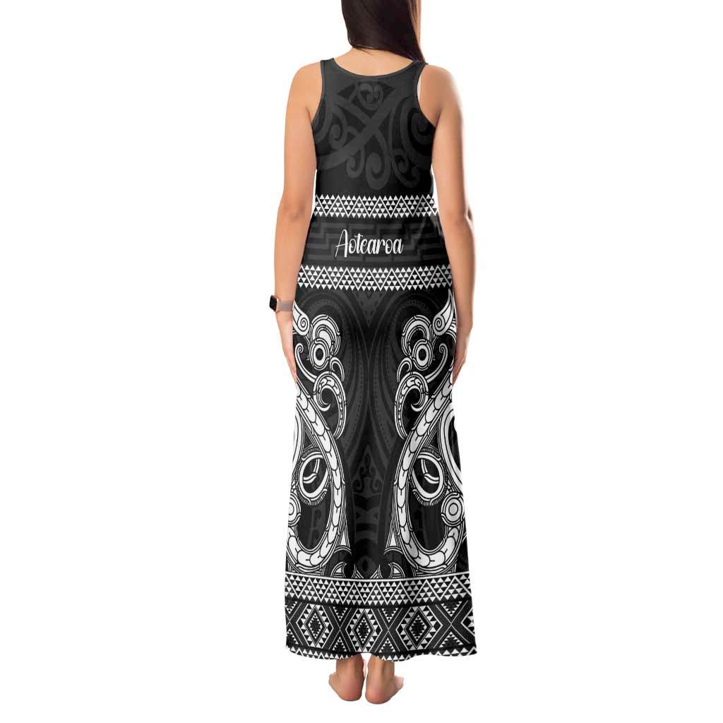 Kia Ora New Zealand Tank Maxi Dress Maori Language Week Pango Taniko Motif - Vibe Hoodie