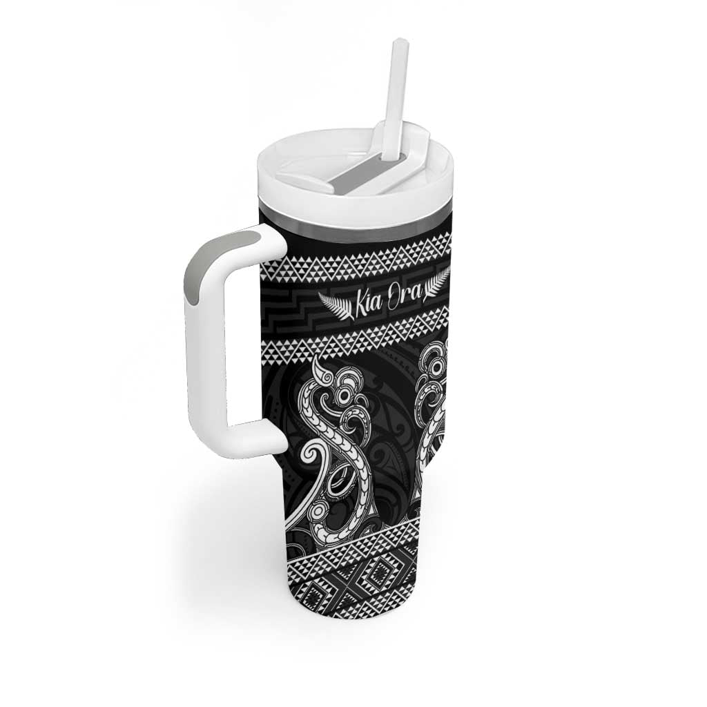 Kia Ora New Zealand Tumbler With Handle Maori Language Week Pango Taniko Motif - Vibe Hoodie