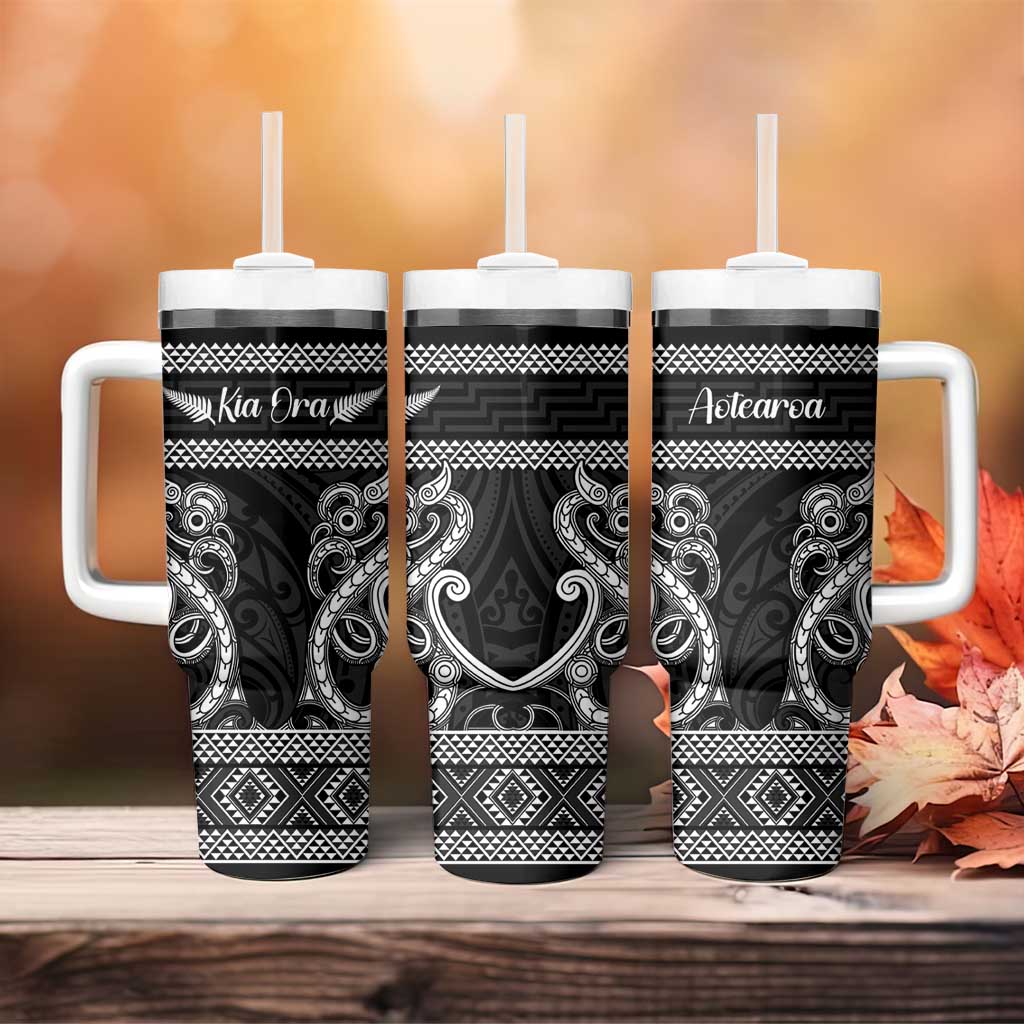 Kia Ora New Zealand Tumbler With Handle Maori Language Week Pango Taniko Motif - Vibe Hoodie